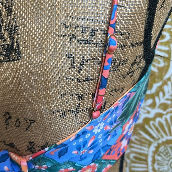 Agua Bendita Colorful Tile Print Lucille Top & Audrey Bikini Bottom Set size S - Picture 8 of 15